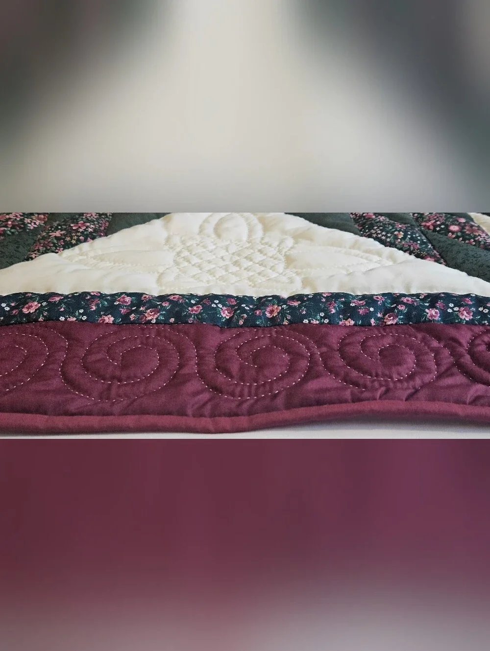 Handmade Lone Star Quilt Star of Beauty Wall Hanging Floral Tulip Quilt 45